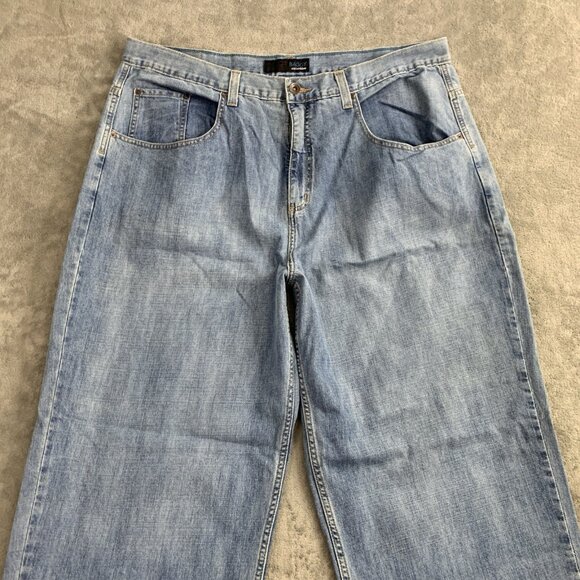 Anchor Blue Jeans Mens 40x29” Blue Baggy Denim Vintage Y2K Skater Wide Leg - Picture 9 of 12